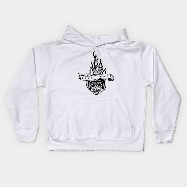 Skull Flames For Days Kids Hoodie by musicanytime